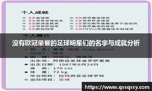 没有欧冠荣誉的足球明星们的名字与成就分析